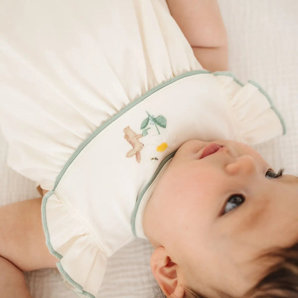 Stroller Baby Bunny's Daisy Garden Embroidered Ruffle Diaper Cover Set