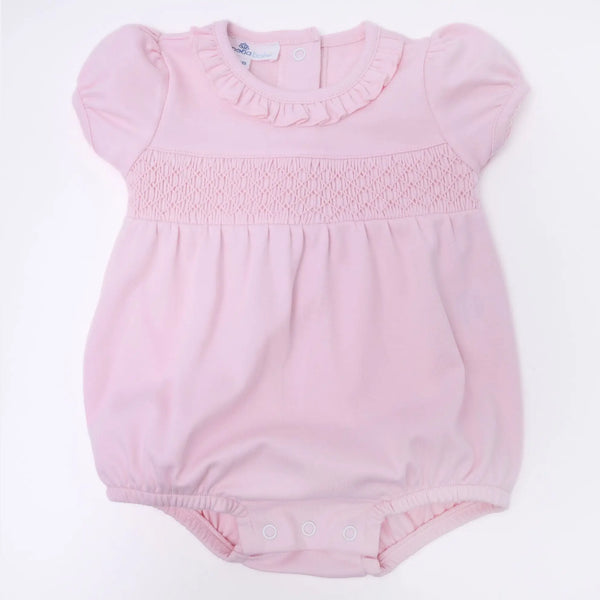 Magnolia Baby Solid Smocked Bubble - Pink