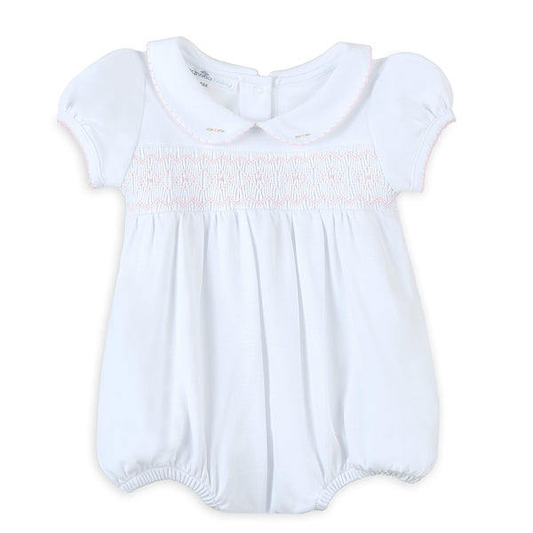 Magnolia Baby Lizzie's Classics Smocked Short Sleeve Bubble - Pink