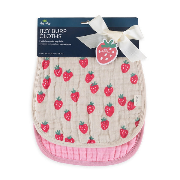 Itzy Ritzy Burp Cloth Strawberry & Cream