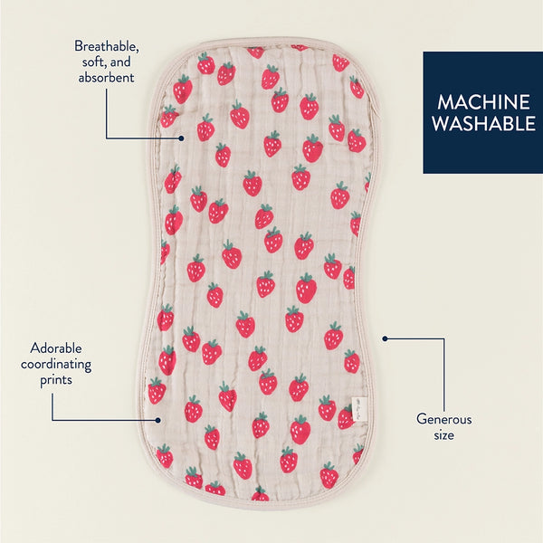 Itzy Ritzy Burp Cloth Pack of 2 Strawberry, Cream & Pink