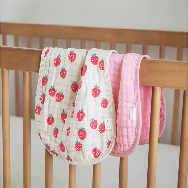 Itzy Ritzy Burp Cloth Pack of 2 Strawberry, Cream & Pink