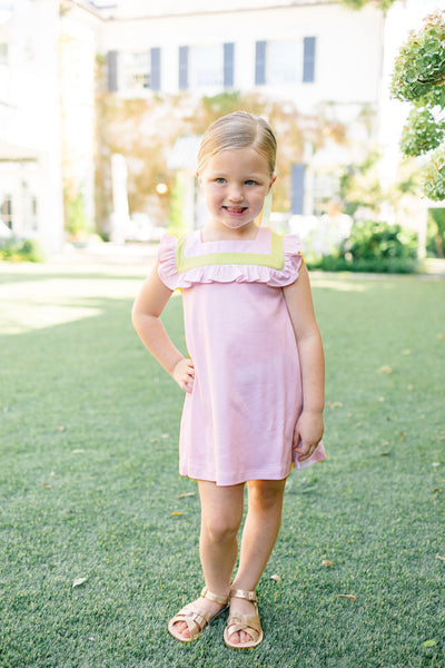 The Proper Peony Parkside Pima Pink & Green Stripe Dress