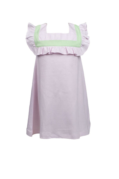 The Proper Peony Parkside Pima Pink & Green Stripe Dress