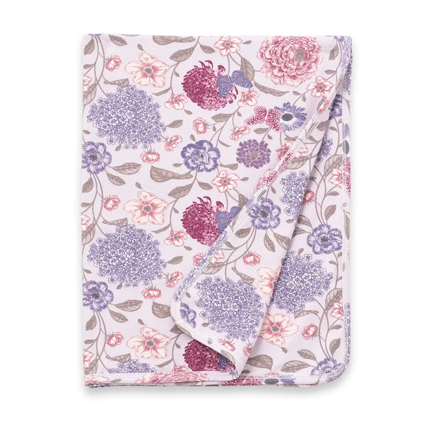 Tessa Babe Floral Bamboo Stroller Blanket –Vintage Bloom Hypoallergenic