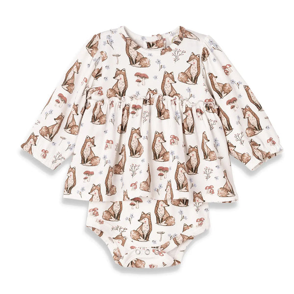 Tesa Babe Harvest Fox Skirted Bodysuit – Soft Bamboo Fall Favorite
