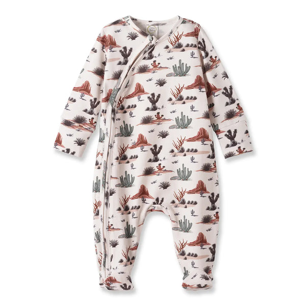 Tesa Babe Baby Zipper Romper – Soft Bamboo Cactus Trails