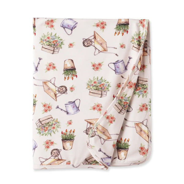 Tesa Babe Petal Patch Stroller Blanket - Soft Bamboo Garden Throw