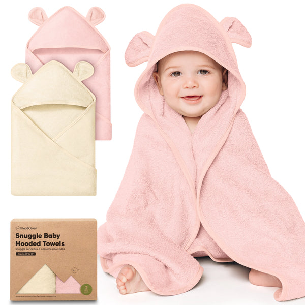 KeaBabies 2-pack Snuggle Baby Hooded Towels
