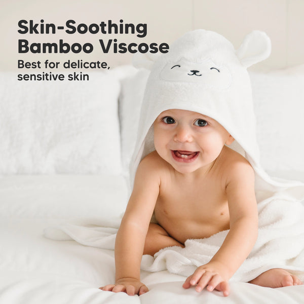 KeaBabies Cuddle Baby Hooded Towel - Lamb