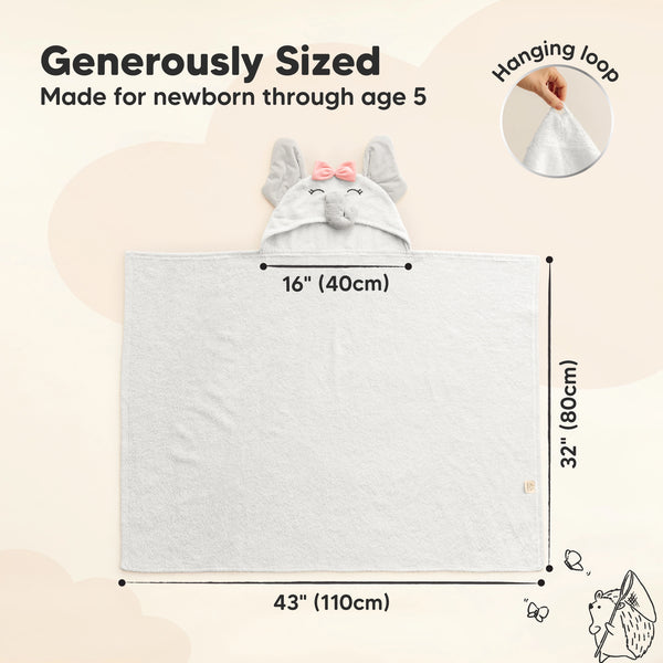 KeaBabies Playpals Hooded Baby Bath Towels For Newborn - Ella