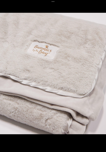 Bunnies By The Bay Cuddle me Fur Gray Blanket