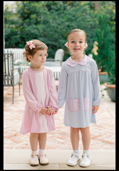 The Proper Peony Parkside Pima Scallop Pink with Buttons Dress