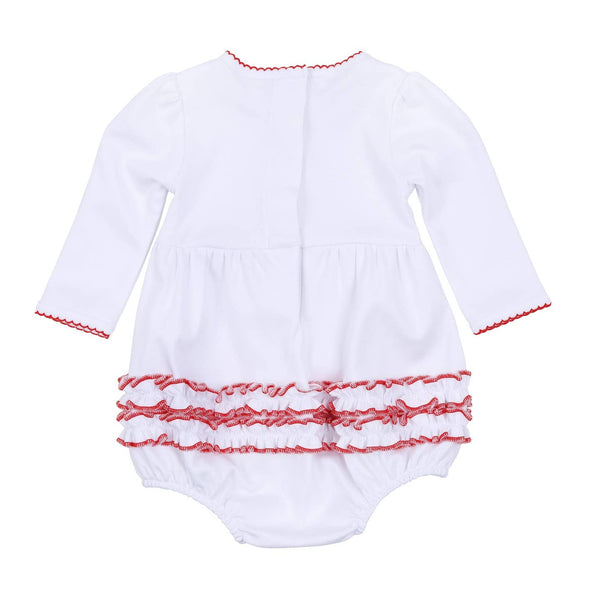 Magnolia Baby Scarlett Bows Embroidered Long Sleeve Bubble