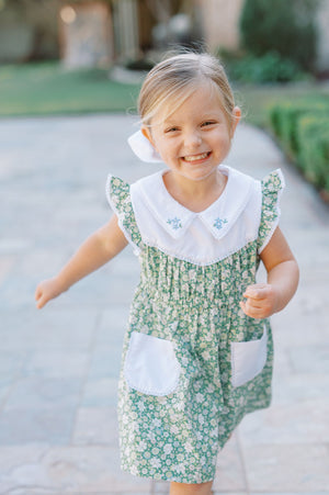 The Proper Peony Francesca Flower Dress (Green Floral)