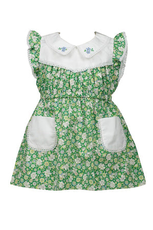 The Proper Peony Francesca Flower Dress (Green Floral)