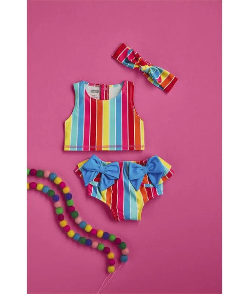 Mudpie Stripe 3 pc girls swimsuit