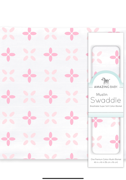 Swaddle Designs  Muslin Swaddle Single - Pink Springfield
