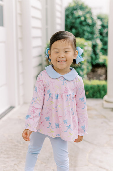 The Proper Peony Parkside Pima Ribbon Party Tunic Set LS