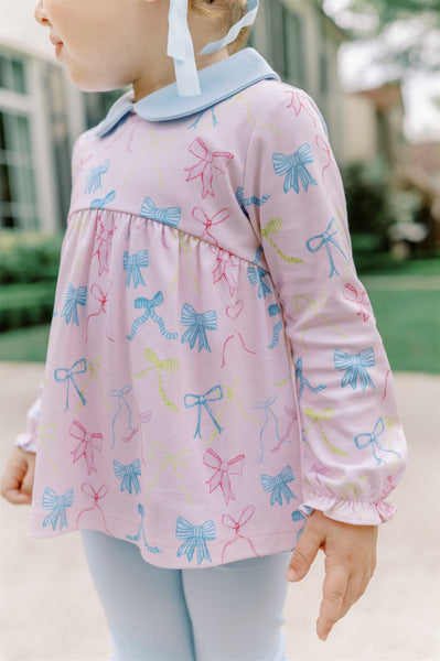 The Proper Peony Parkside Pima Ribbon Party Tunic Set LS