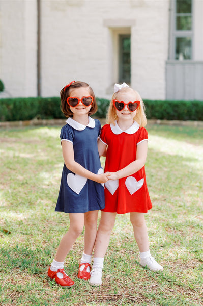 The Proper Peony Parkside Pima - SS A-Line Navy Dress