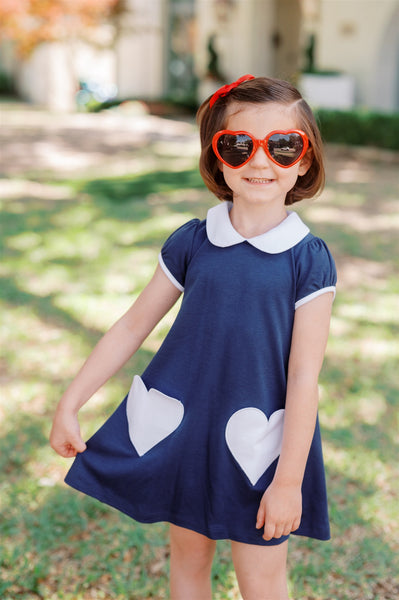 The Proper Peony Parkside Pima - SS A-Line Navy Dress