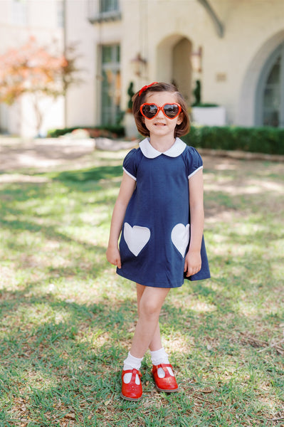 The Proper Peony Parkside Pima - SS A-Line Navy Dress