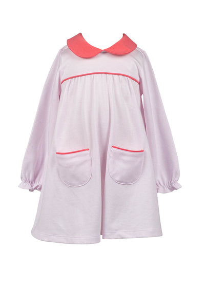 The Proper Peony Parkside Pima - LS Yoke Pink Stripe Dress