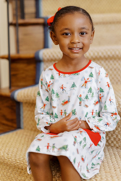 The Proper Peony Parkside Pima - Wonderland LS A-Line Dress