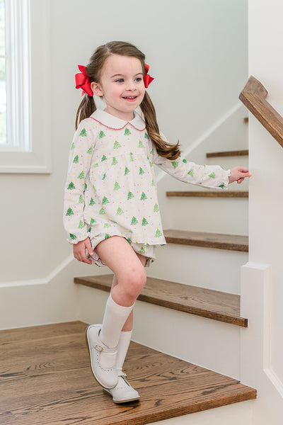 The Proper Peony Parkside Pima Holiday LS Bloomer Set