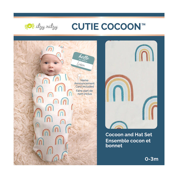 Itzy Ritzy Over the Rainbow Cutie Cocoon™ + Hat Set