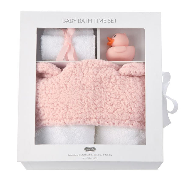 MudPie Pink Baby Bath Time Gift Set