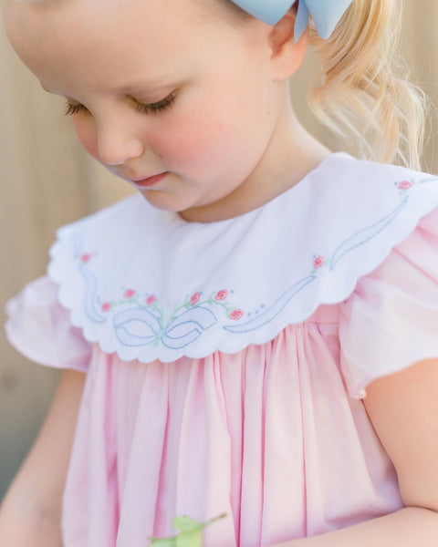 The Proper Peony Paloma Pink Shadow Embroidered Dress