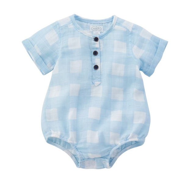 Mud Pie Bubble - Boy Light Blue Gingham