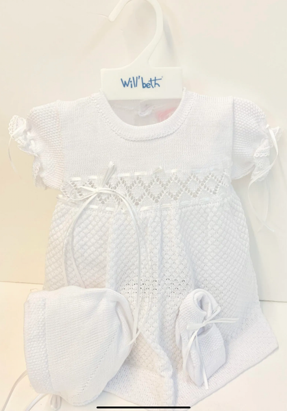 Willbeth Precious White Knit Dress Set