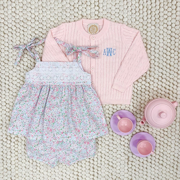 The Beaufort Bonnet Cambridge Cardigan Cable Knit Palm Beach Pink Pink