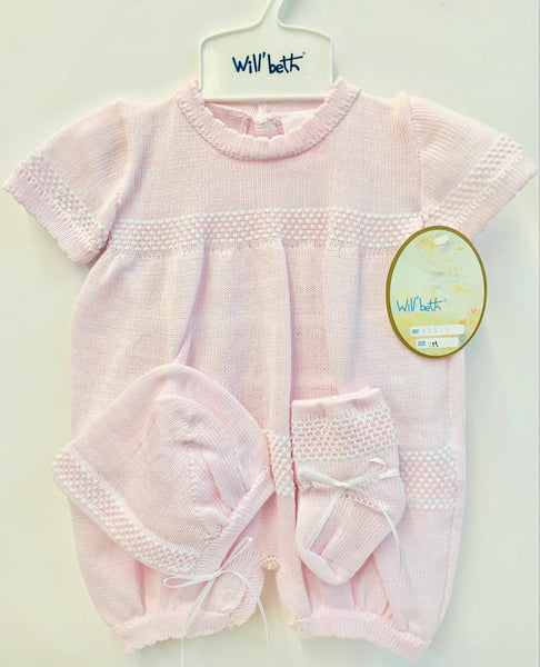 Willbeth  Pink Knit Bubble Set