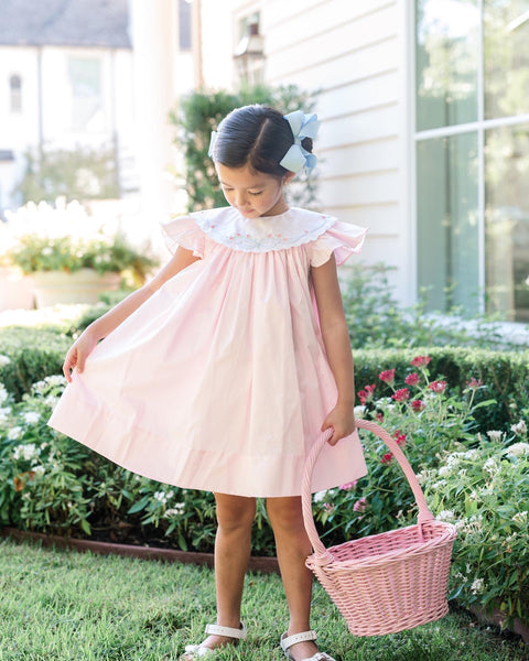 The Proper Peony Paloma Pink Shadow Embroidered Dress