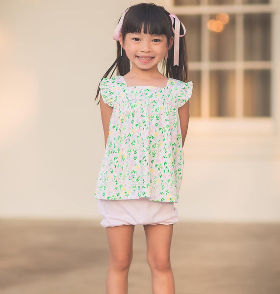 The Proper Peony Gwendolyn Girl Square Neck Bloomer Set