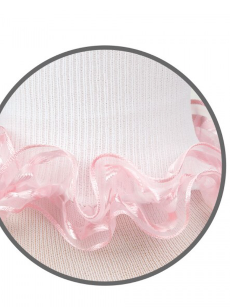 Jefferies Nylon White with Pink Organza Sock