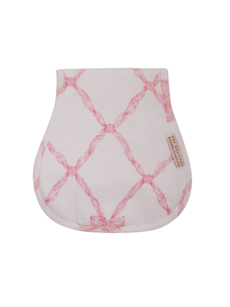 The Beaufort Bonnet Company Burp Cloth in Pink Belle Meade Bow