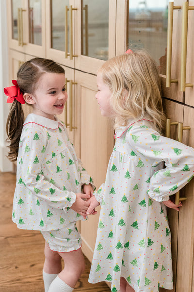 The Proper Peony Parkside Pima Holiday LS Bloomer Set
