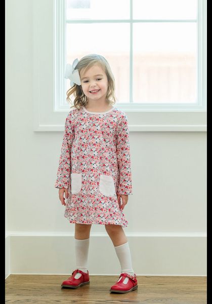 The Proper Peony Parkside Pima Bramble Fall Floral LS Aline Dress