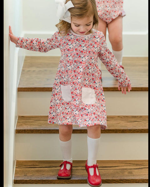 The Proper Peony Parkside Pima Bramble Fall Floral LS Aline Dress