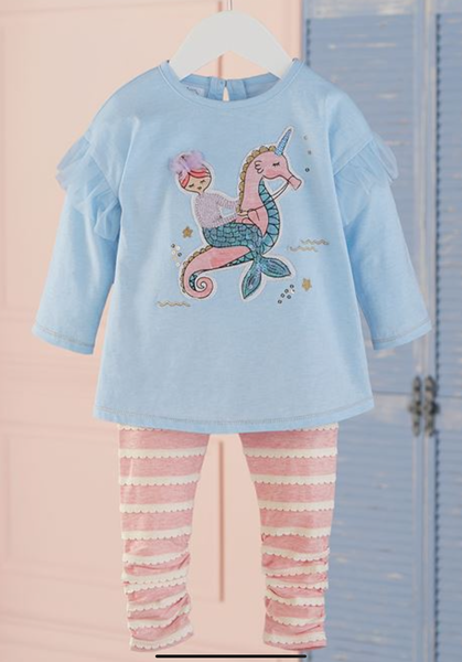 Mud Pie Tunic & Legging Set - Seahorse / Mermaid