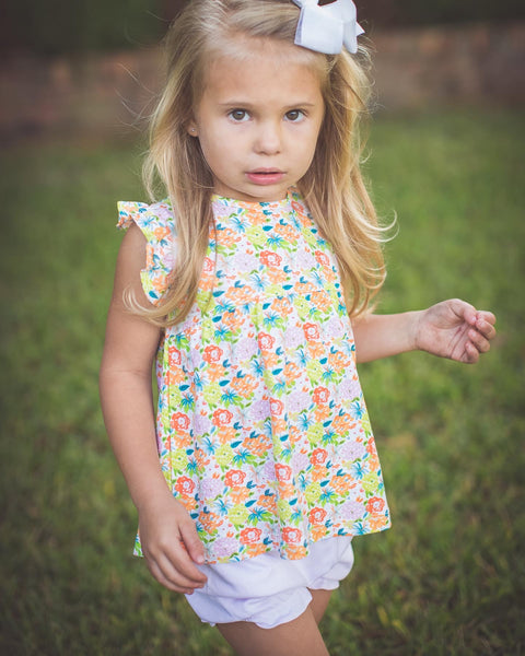 The Proper Peony Pippa Floral Girl Yoke Bloomer Set