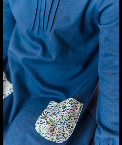 The Proper Peony Parkside Pima Fall Ducks LS Pocket Dress