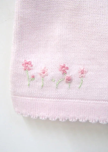 Willbeth Sweet Knit Pink Embroidered Sweater
