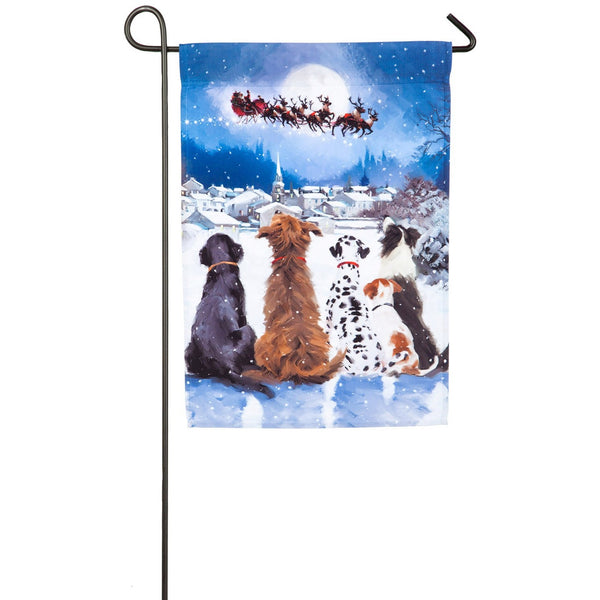 Garden Flag - Christmas Dogs Garden Satin Flag