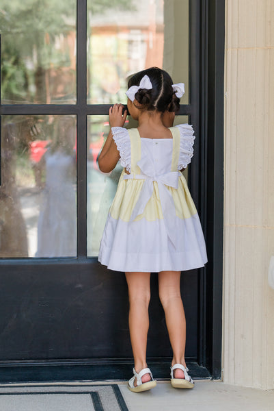 The Proper Peony Honey Yellow Dress with Ruffle Sleeve